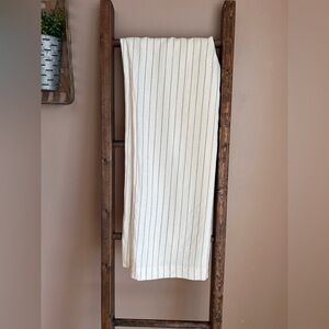 Ralph Lauren Cream and Navy Linen Wide Leg Trouser